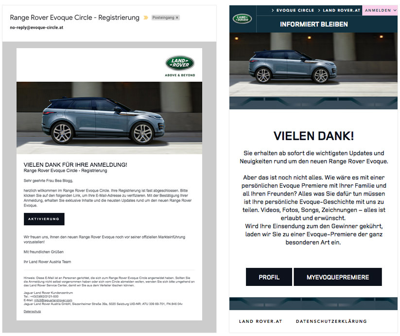 Screenshots Range Rover Evoque Circle