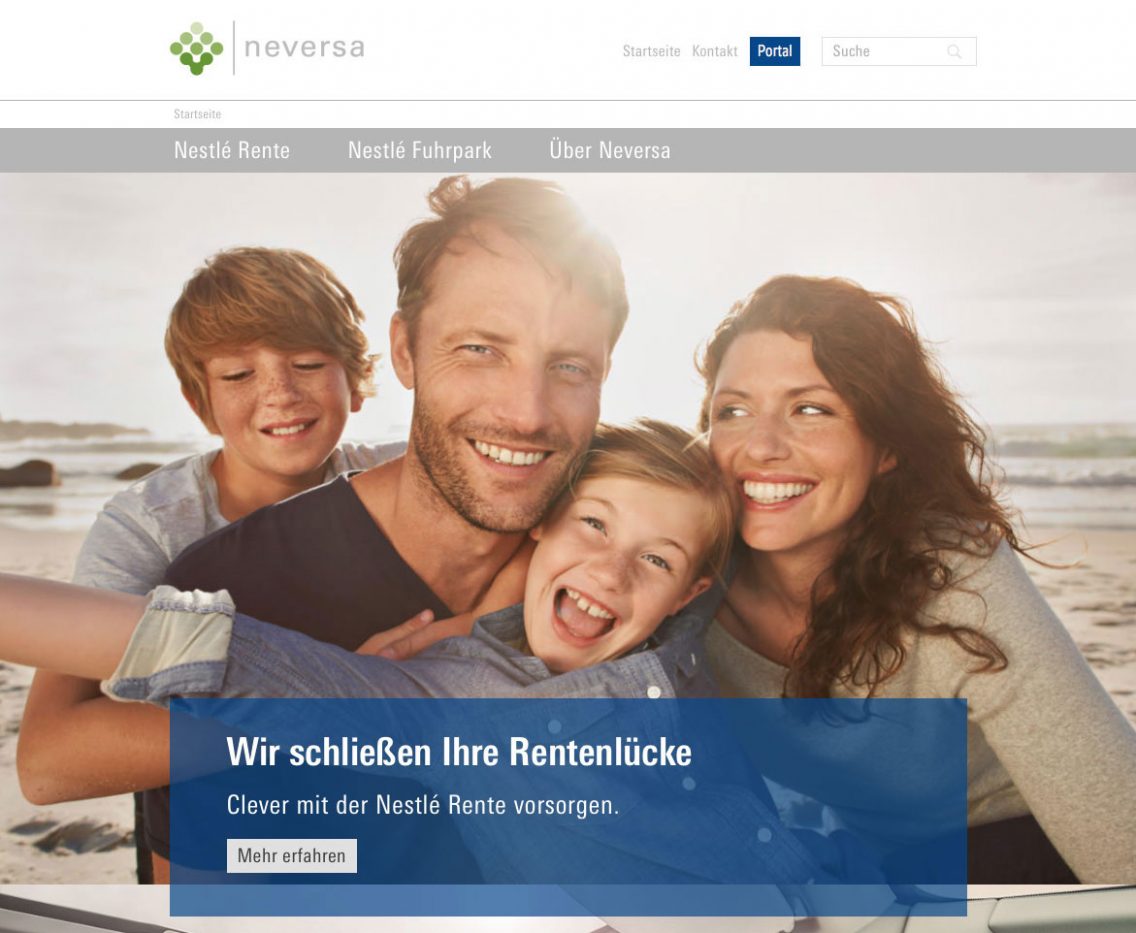 Screenshot neversa WordPress Website